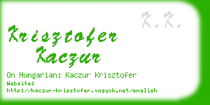 krisztofer kaczur business card